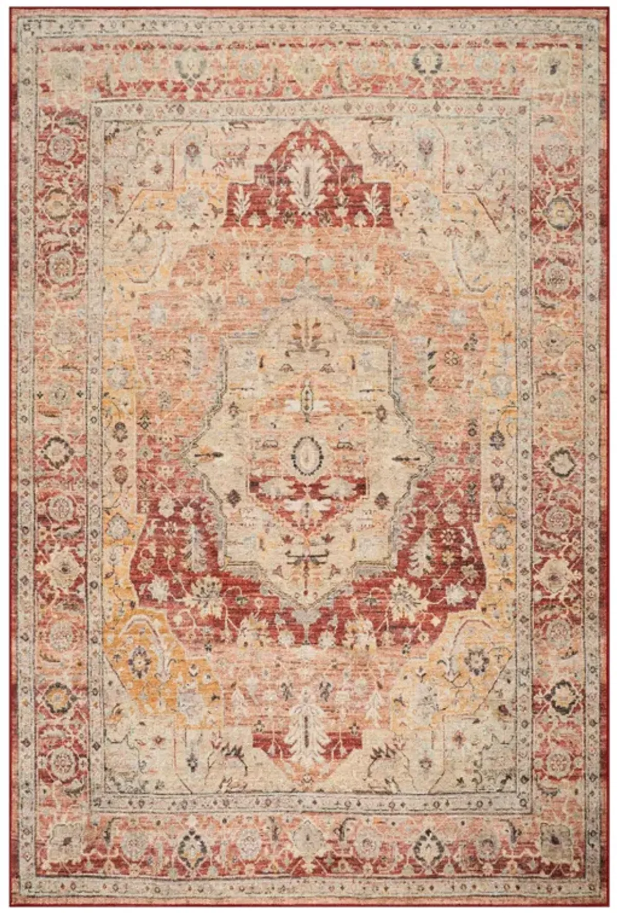Calindra Traditional Medallion Washable Rug