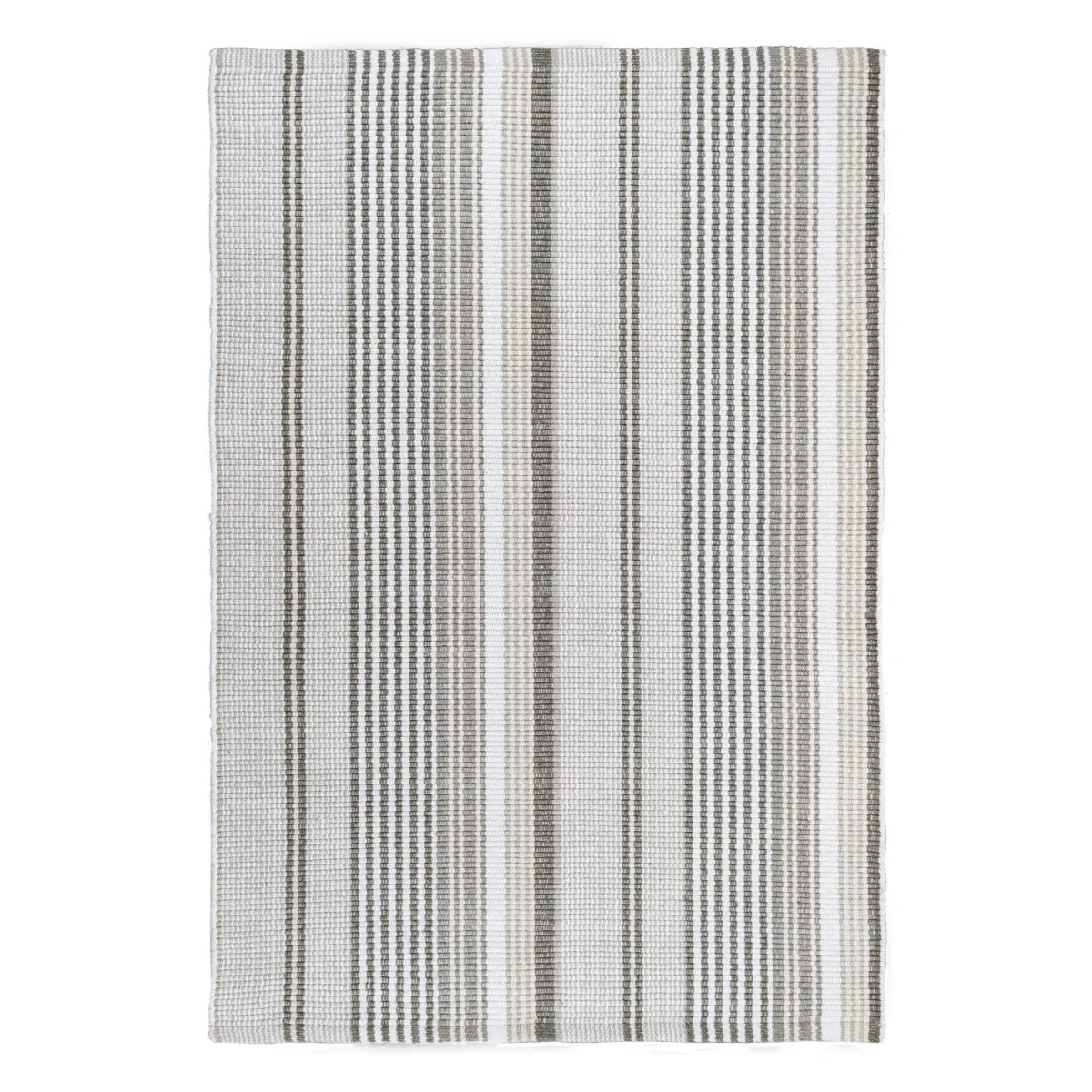 Gradation Ticking Handwoven Cotton Rug