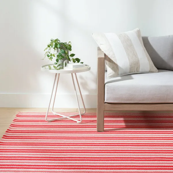 Ticking Stripe Handwoven Indoor/Outdoor Rug
