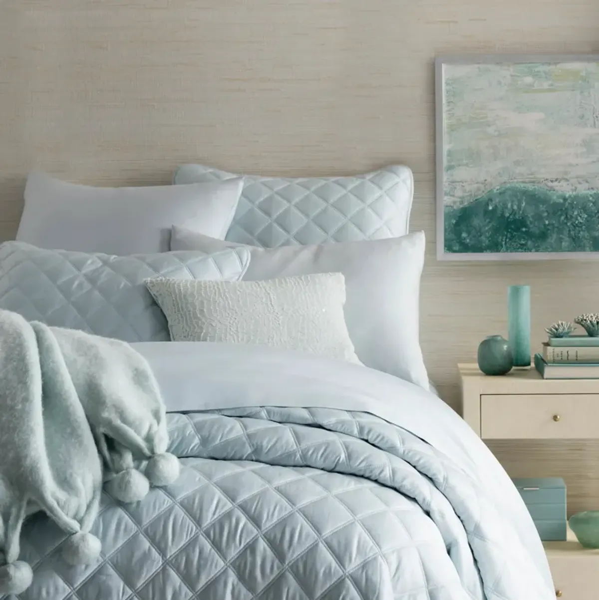 Quilted Silken Solid Coverlet