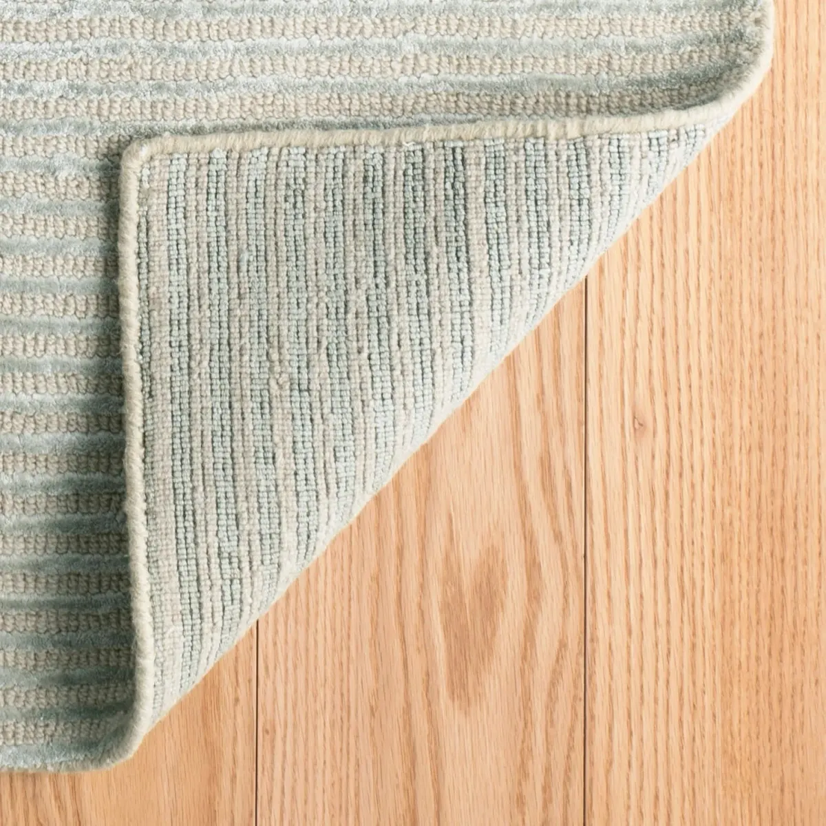 Cut Stripe Hand Knotted Viscose/Wool Rug