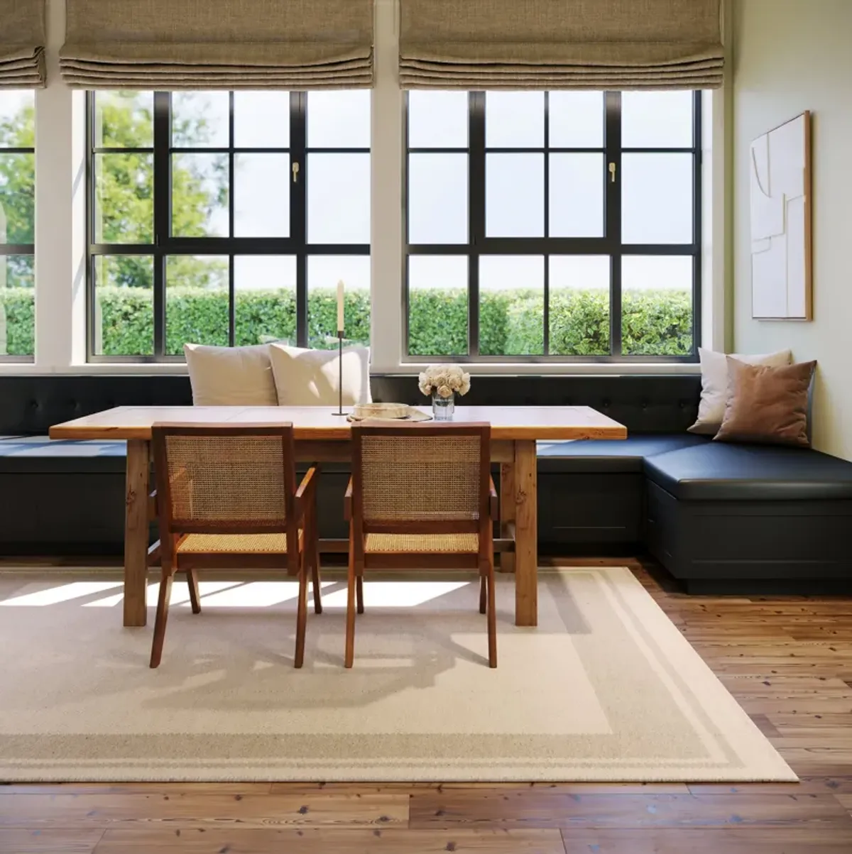 Canon Bordered Wool Cozy Rug