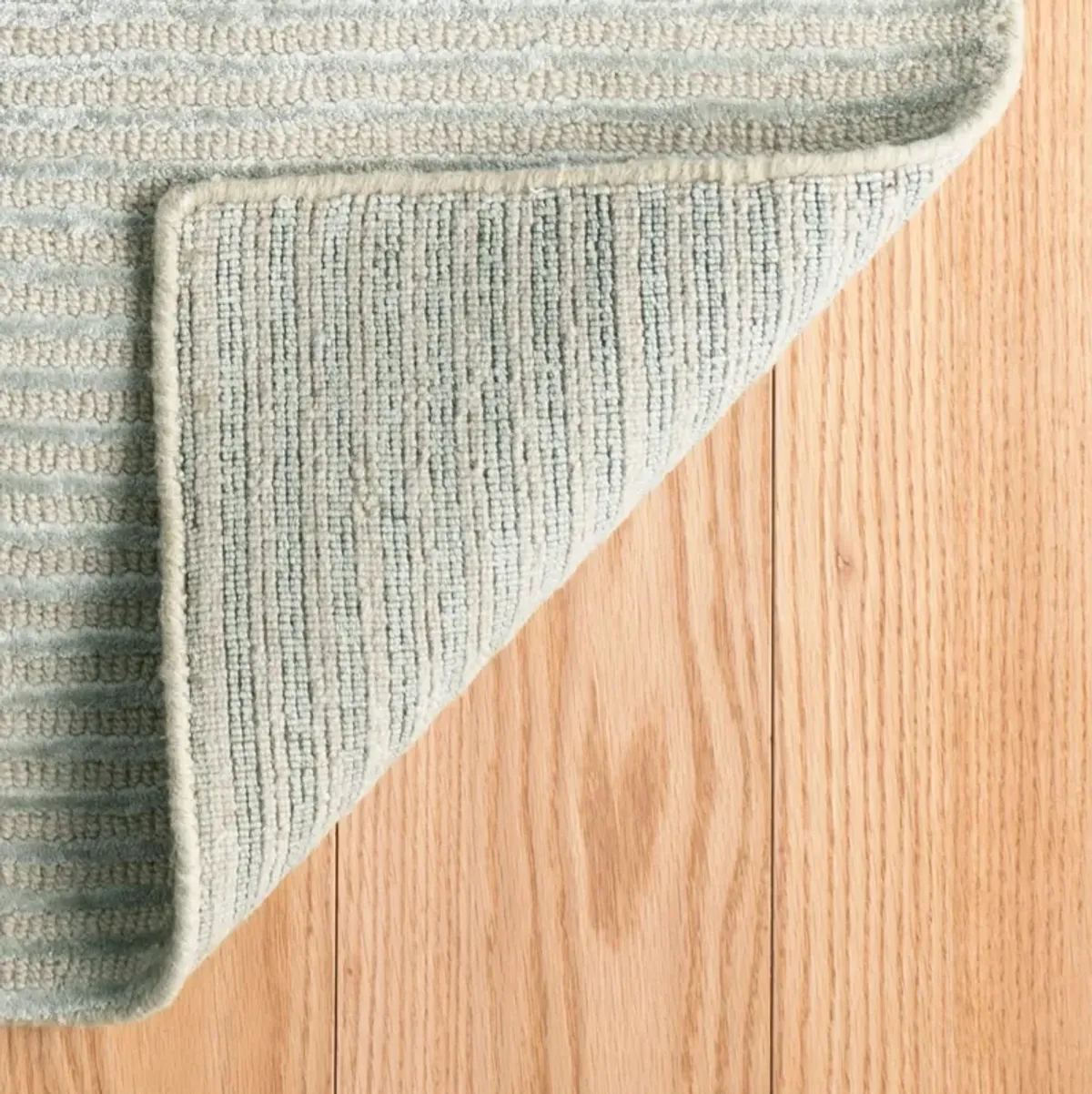 Cut Stripe Hand Knotted Viscose/Wool Rug