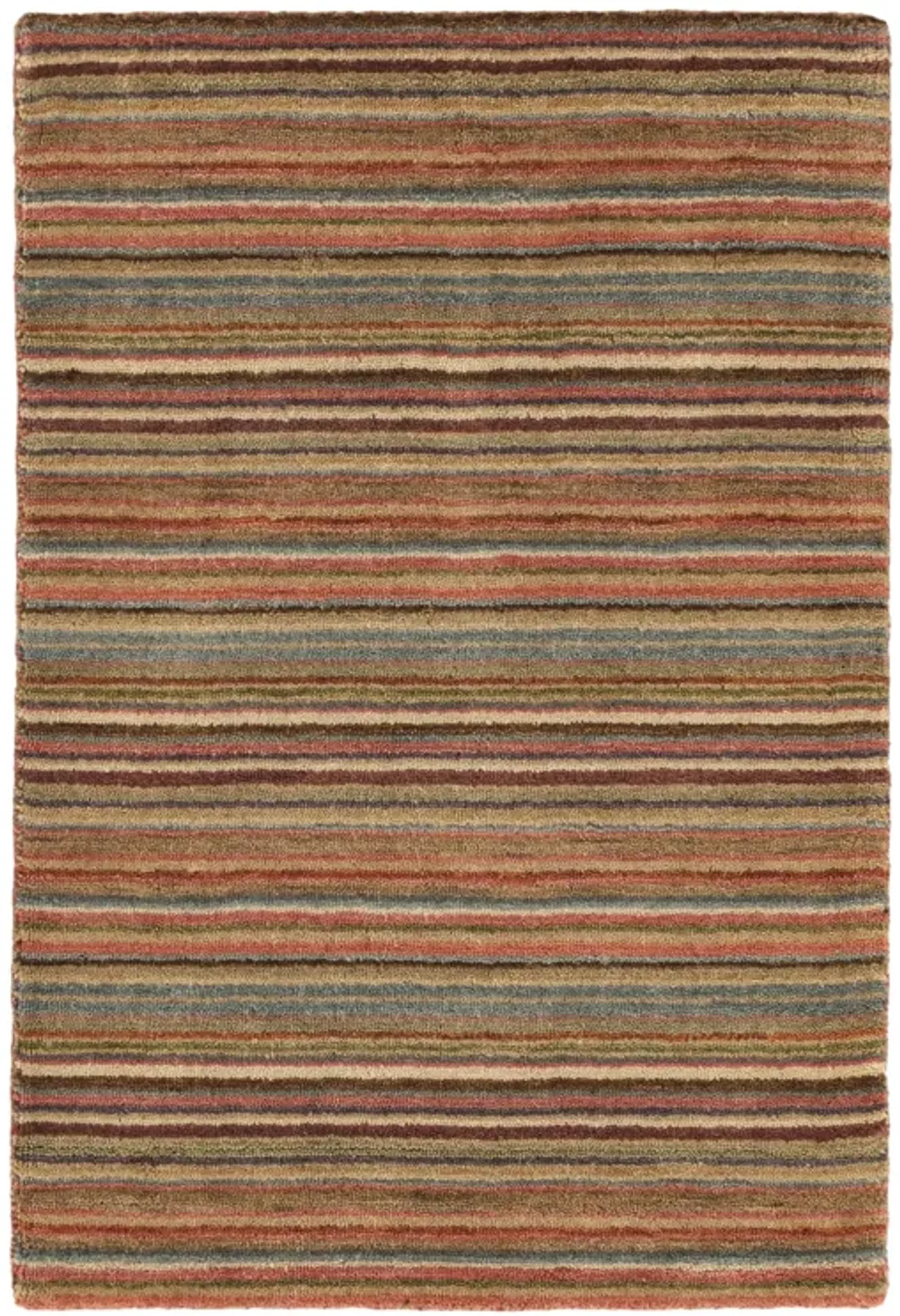 Brindle Stripe Hand Loom Knotted Wool Rug