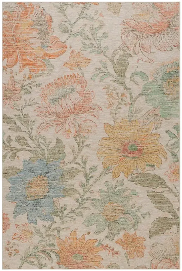 Zell Transitional Floral Machine Washable Rug