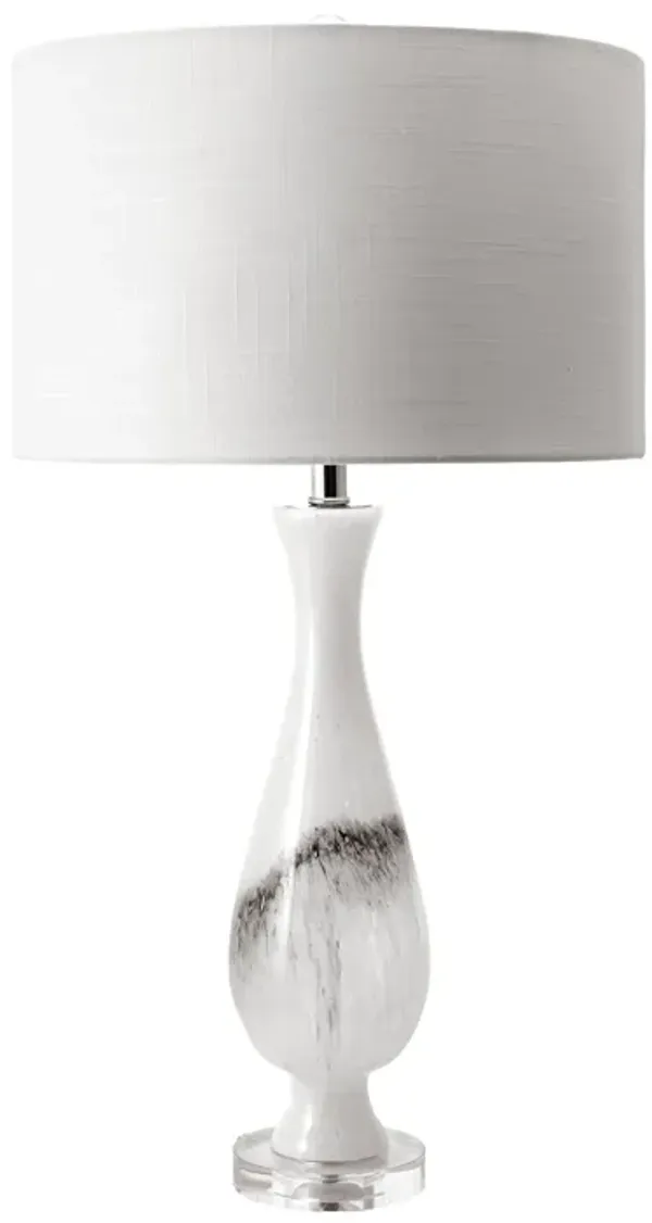 30-inch Glass Marbleized Vase Table Lamp