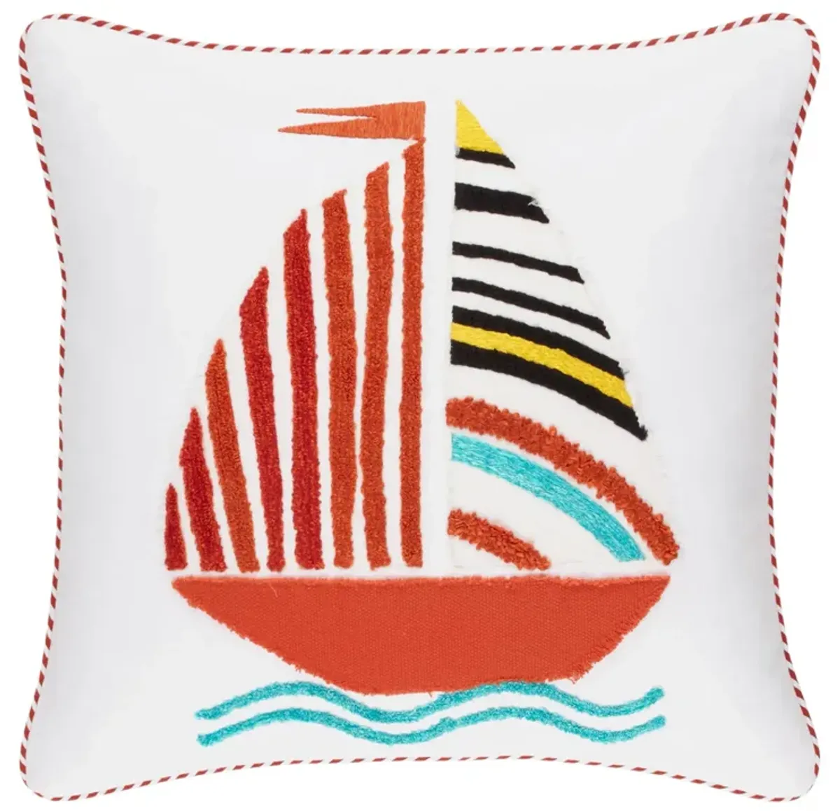 Smooth Sailing Applique Decorative Pillow Cover