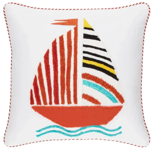 Smooth Sailing Applique Decorative Pillow Cover