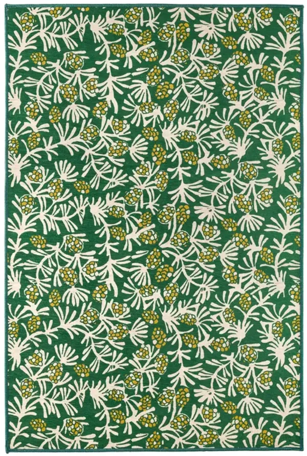 Winter Pinecones Machine Washable Rug