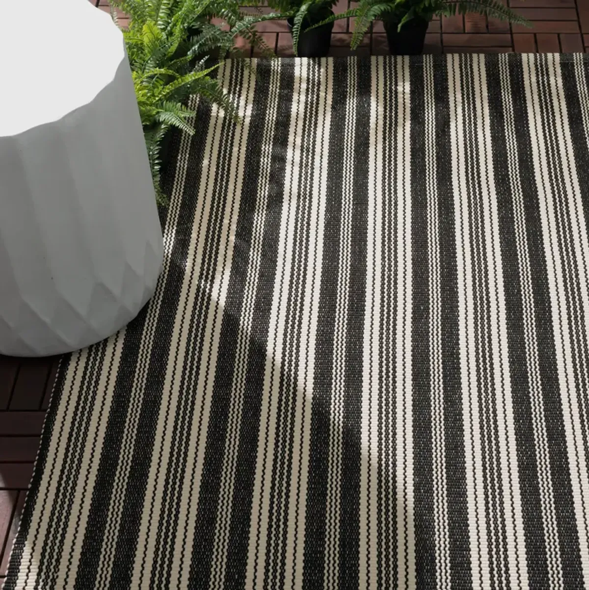 Ticking Stripe Handwoven Indoor/Outdoor Rug