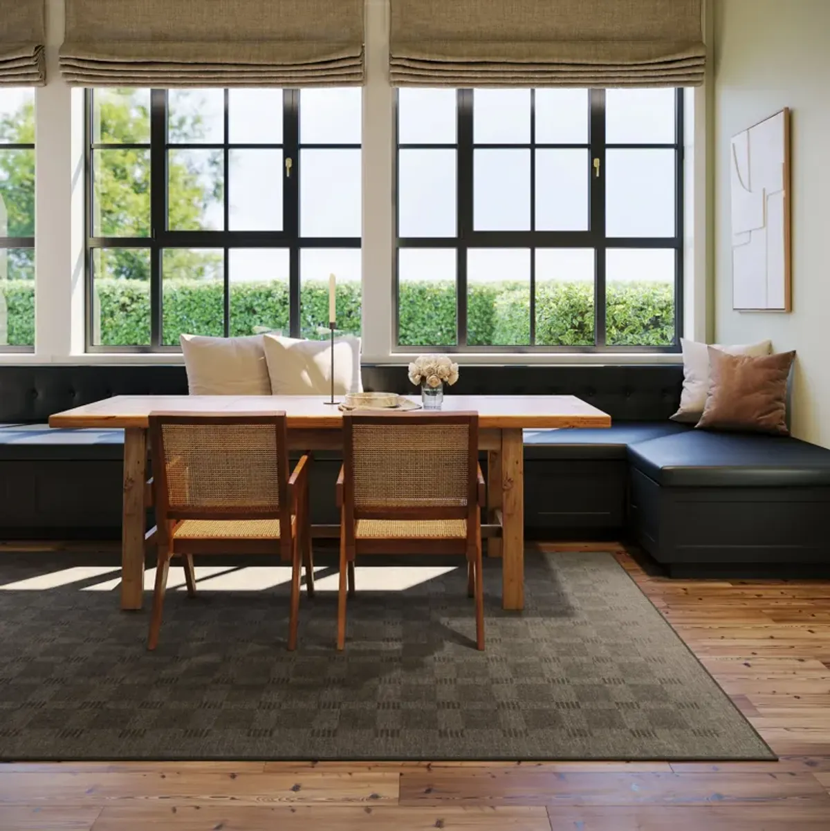 Walker Modern Checkered Washable Rug