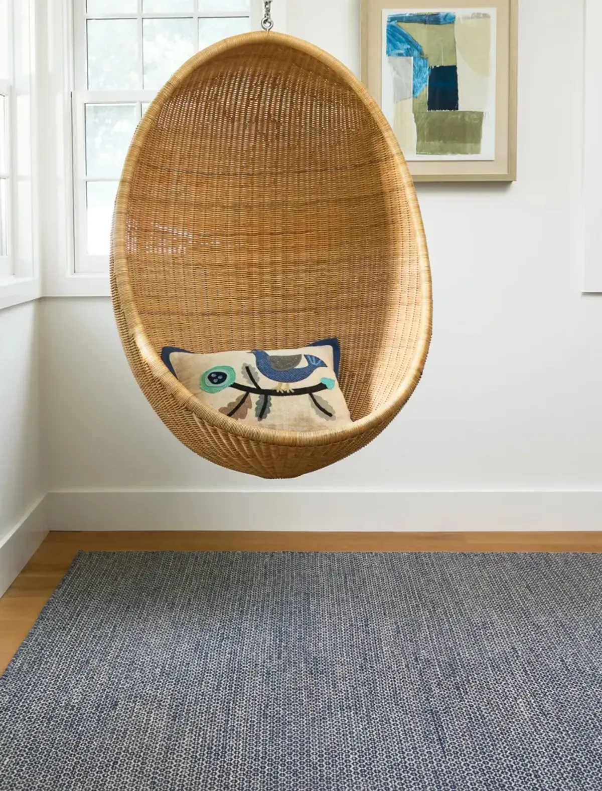 Dawn Chorus Linen Applique Decorative Pillow Cover