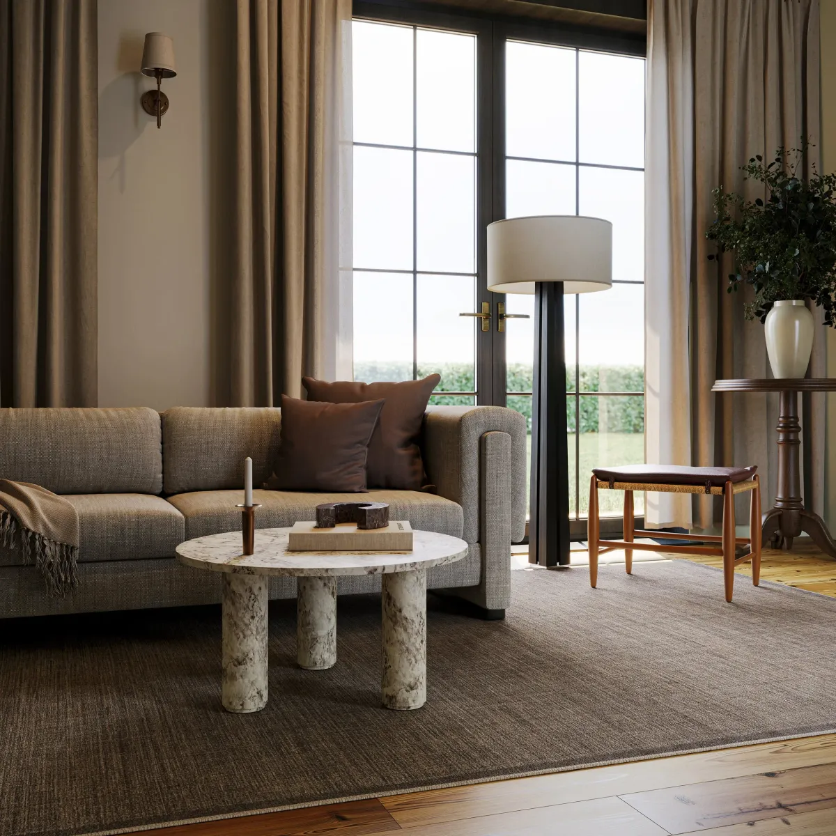 Palmer Modern Solid Washable Rug