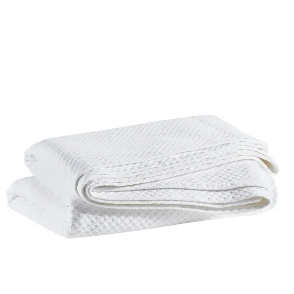 Petite Trellis White Matelasse coverlet