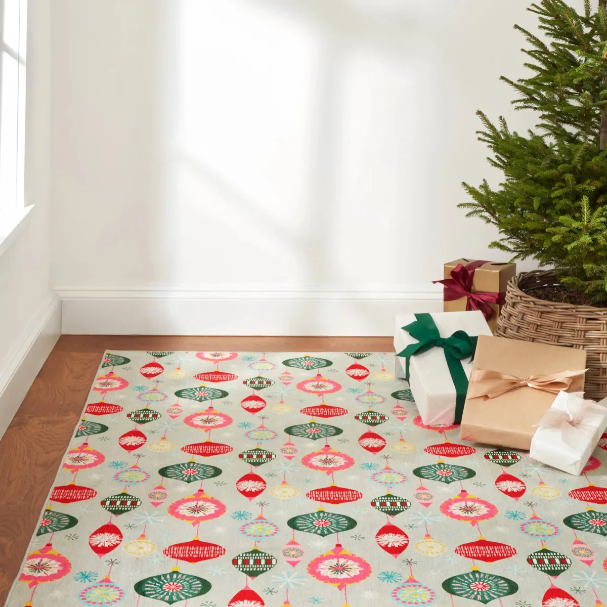 Ornaments Machine Washable Rug