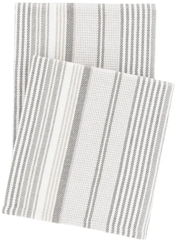 Gradation Ticking Woven Cotton Throw