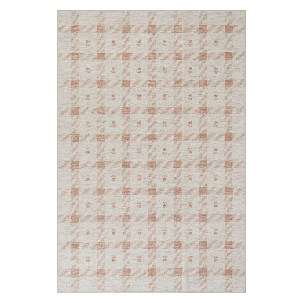 Elenica Modern Plaid Machine Washable Rug