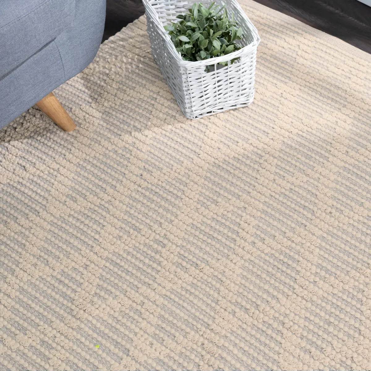 Textured Diamond Handwoven Cotton Rug