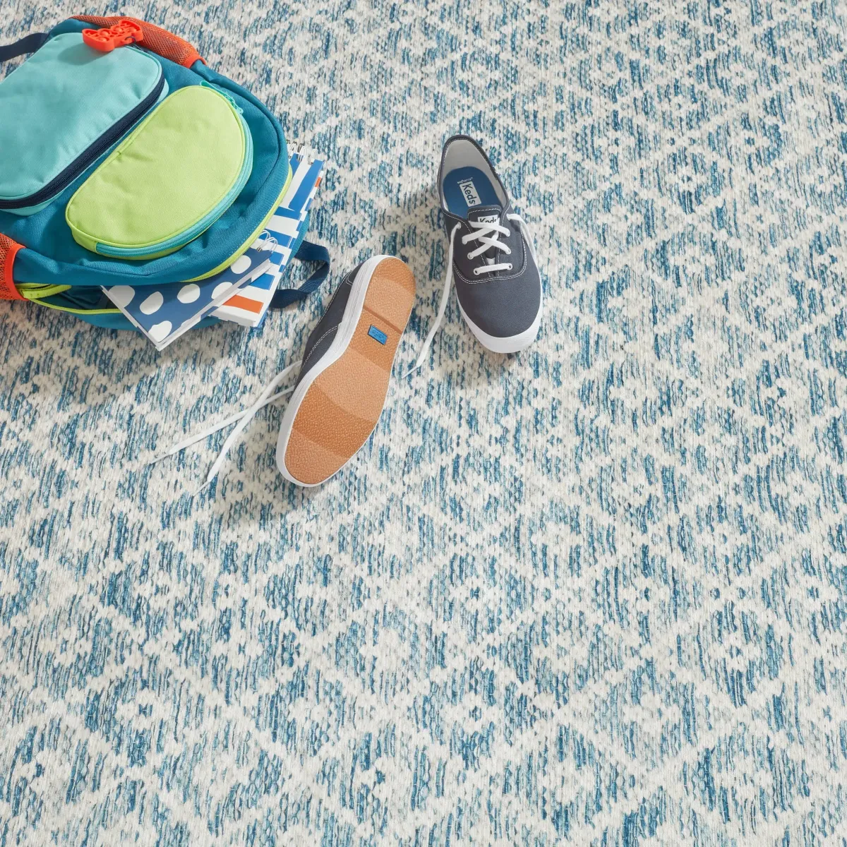 Melange Diamond Machine Washable Rug
