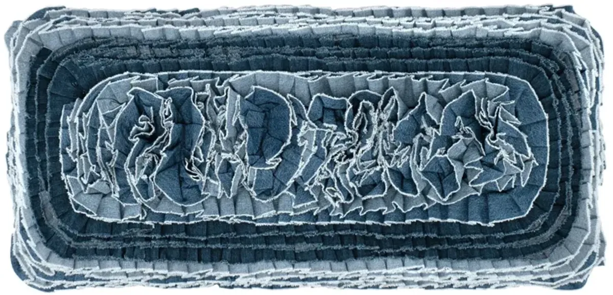Denim Ruffle Decorative Pillow Cover