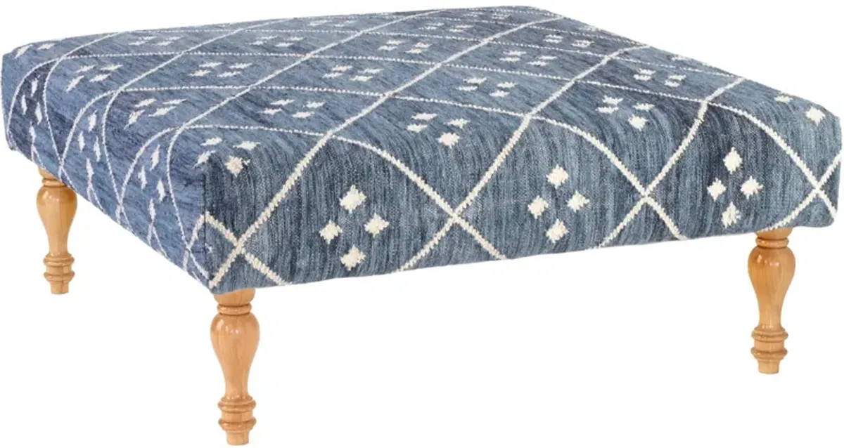 Kota Indigo Rug Ottoman