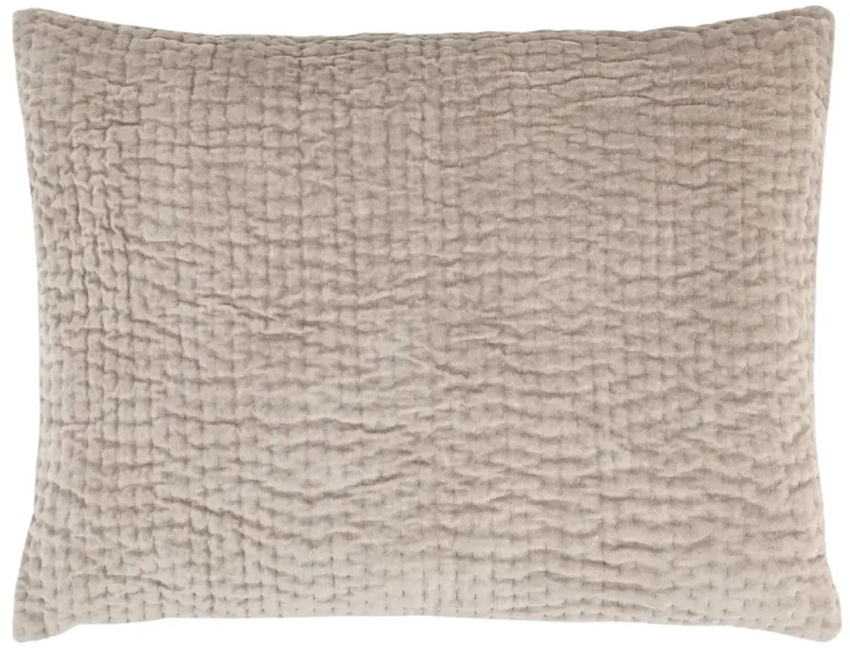 Viola Velvet Grey Quilted Sham