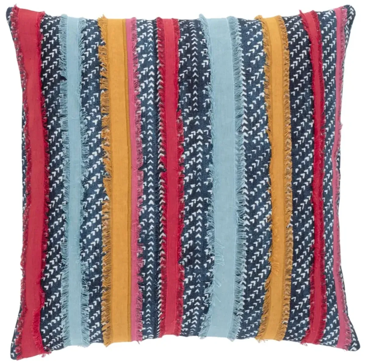 Striped Resist Applique Decorative Pillow Cover