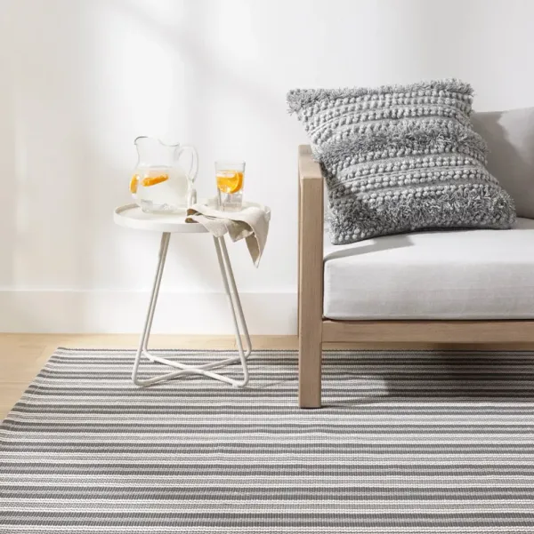 Ticking Stripe Handwoven Indoor/Outdoor Rug