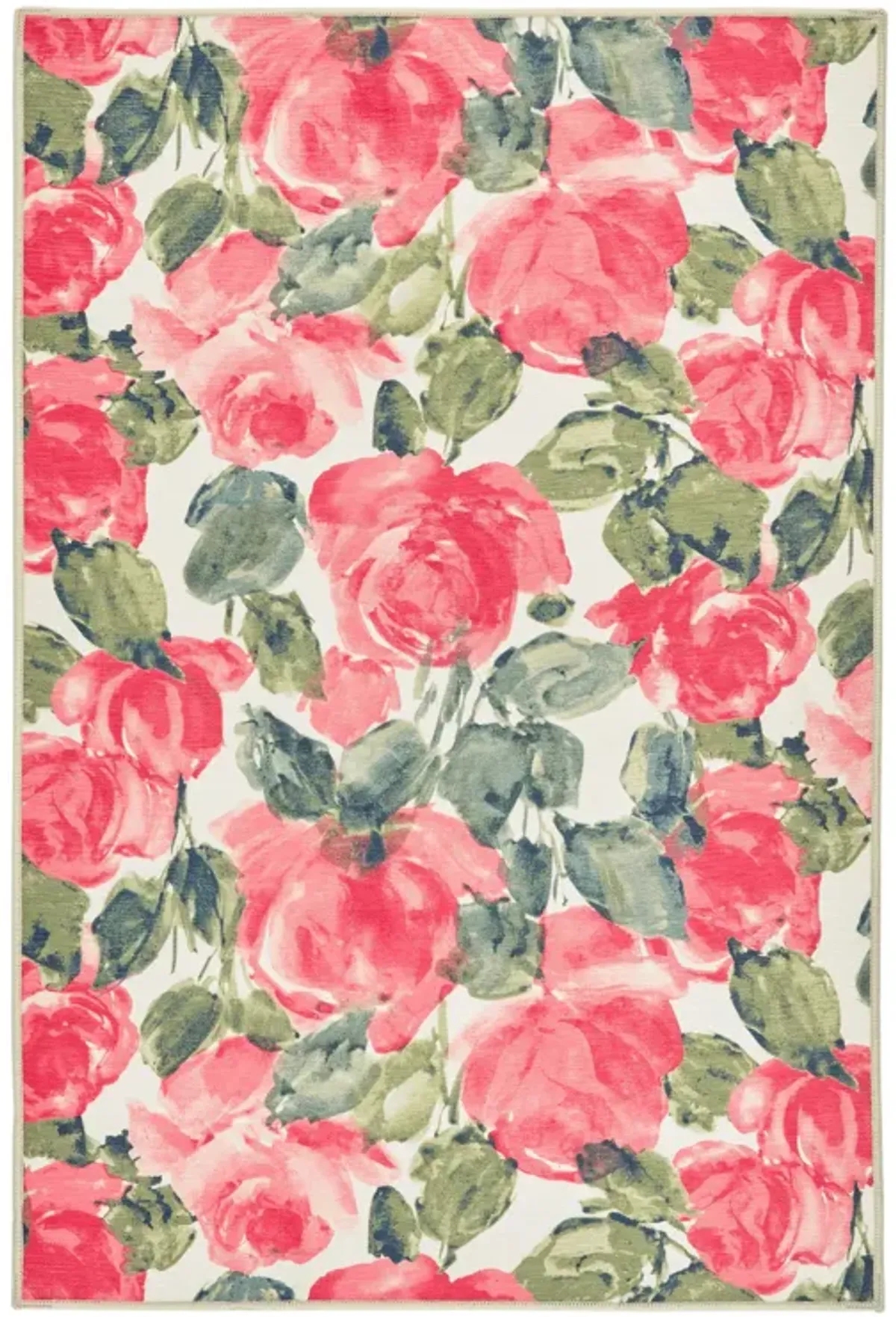 Pretty Peonies Machine Washable Rug