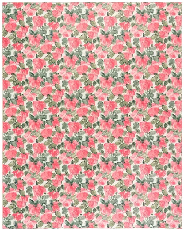 Pretty Peonies Machine Washable Rug