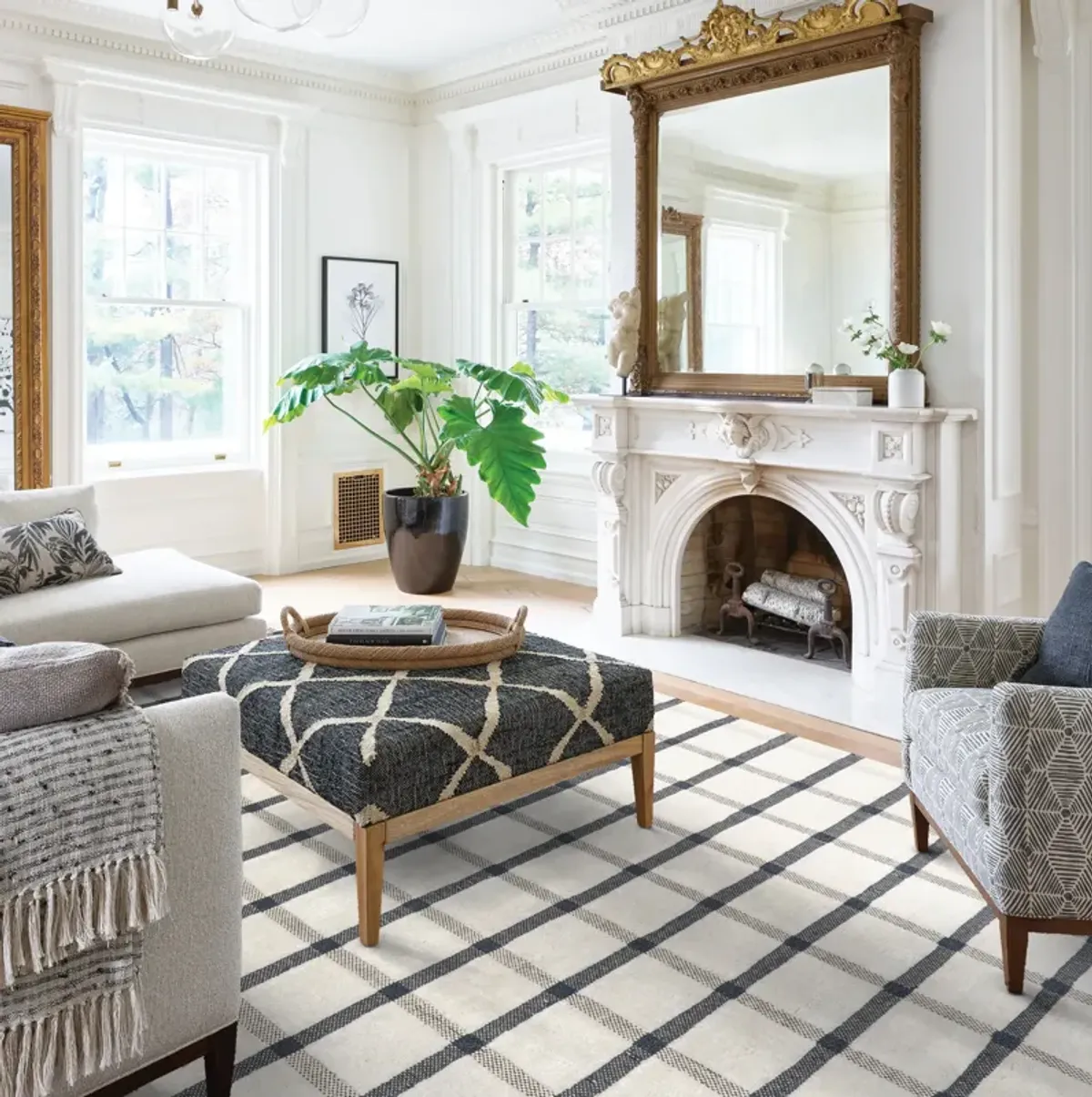 Renna Plaid Hand Tufted Wool Rug