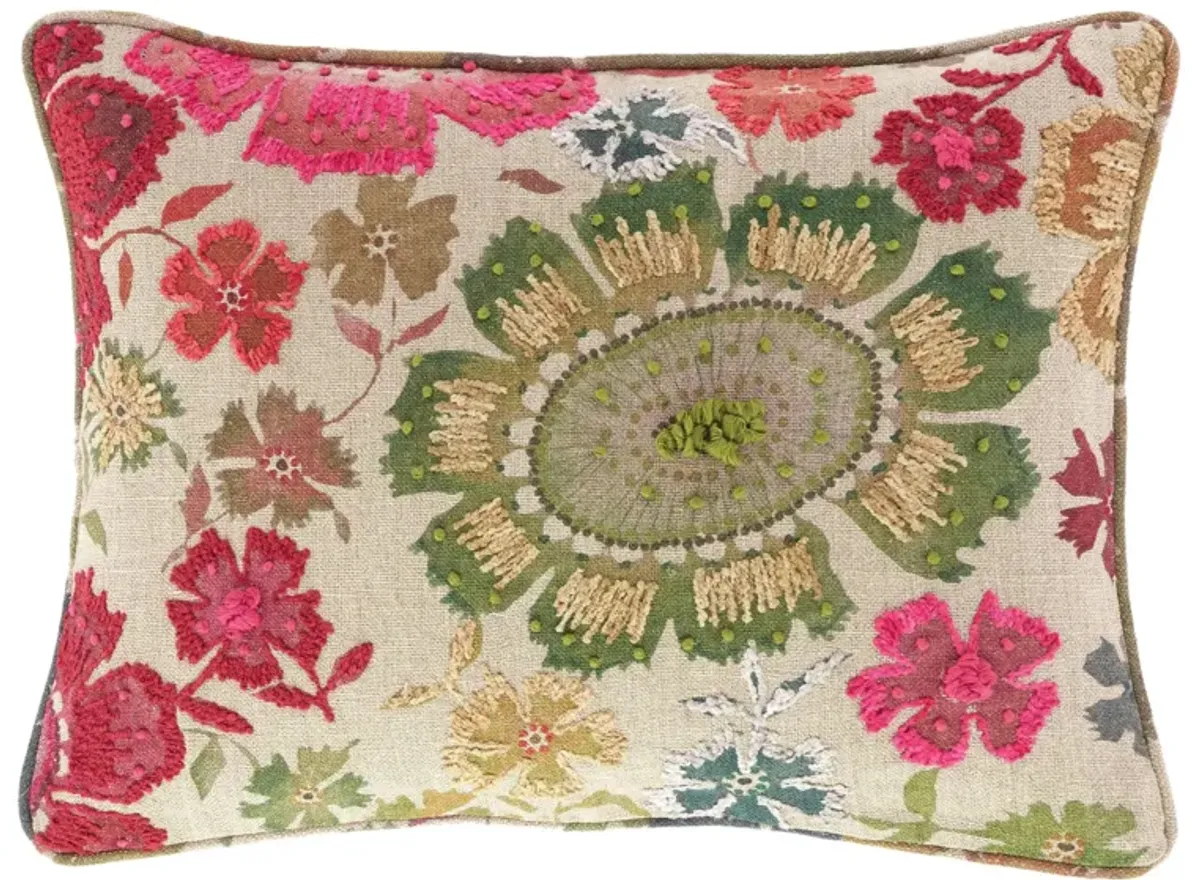 Peruvian Floral Embroidered Decorative Pillow Cover