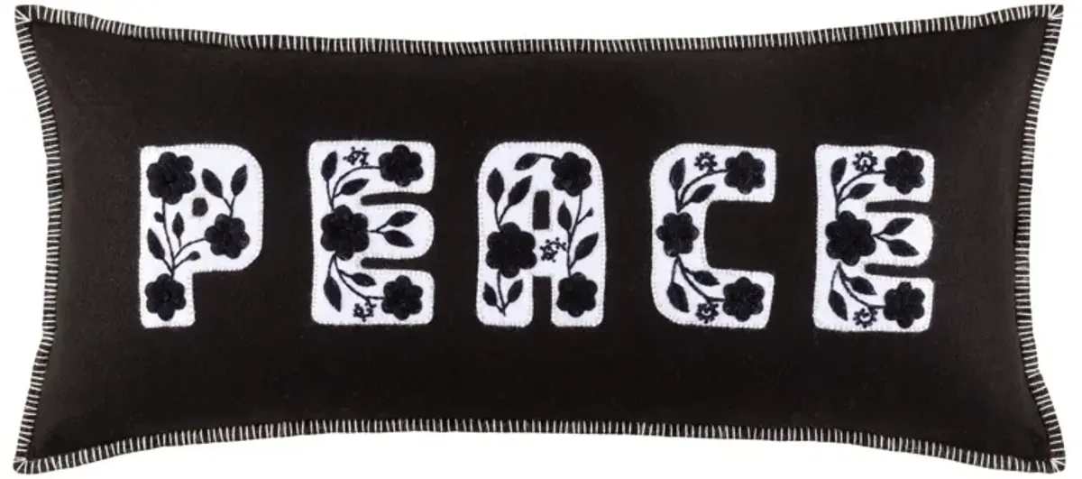 Embroidered Peace Decorative Pillow Cover