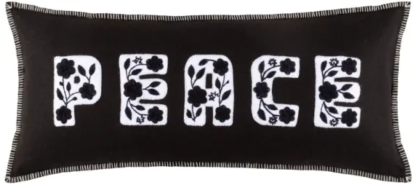 Embroidered Peace Decorative Pillow Cover