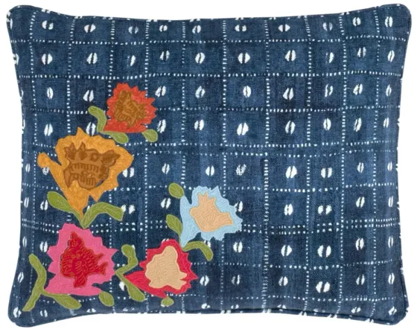 Floral Resist Embroidered Decorative Pillow Cover