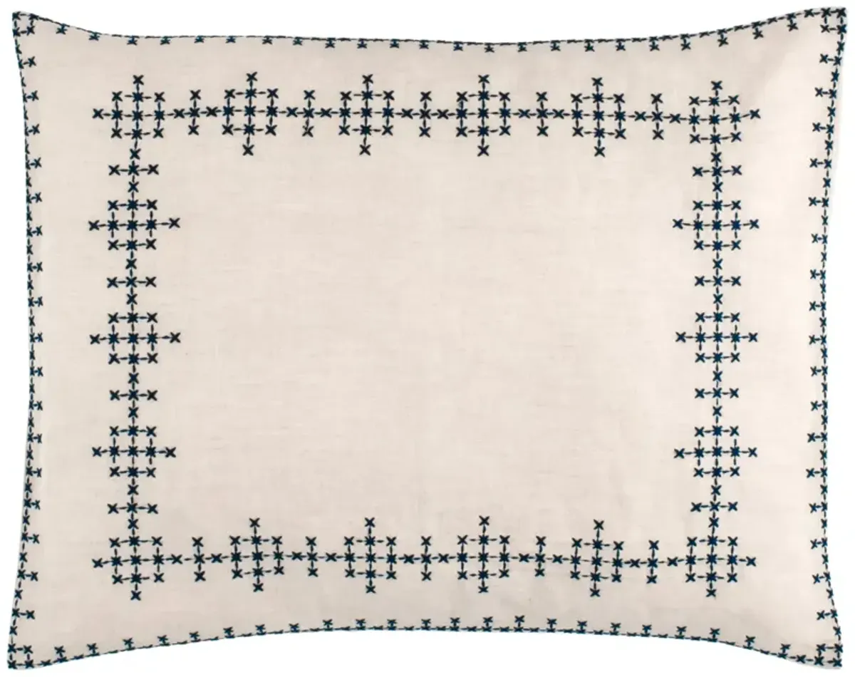 Cross-Stitch Linen Sham