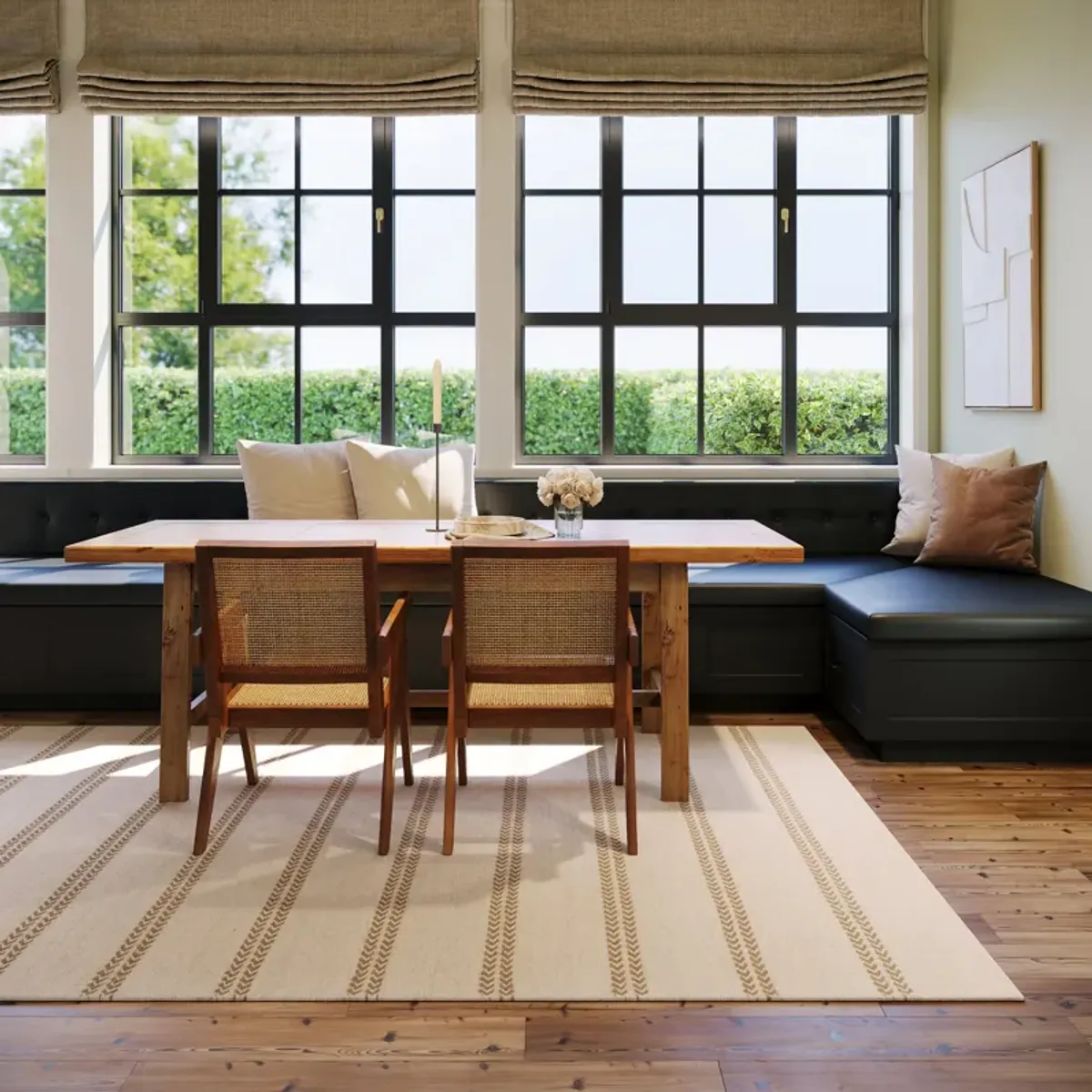 York Striped Wool Cozy Rug