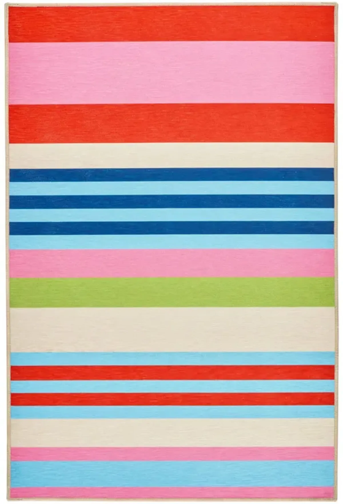Beach Stripe Machine Washable Rug