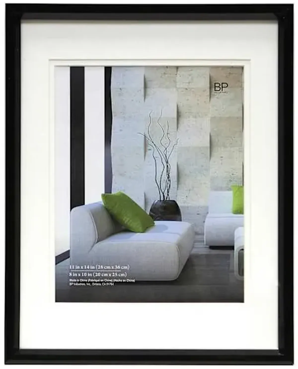 11x14 Matted to 8x10 Wall Frame, Black
