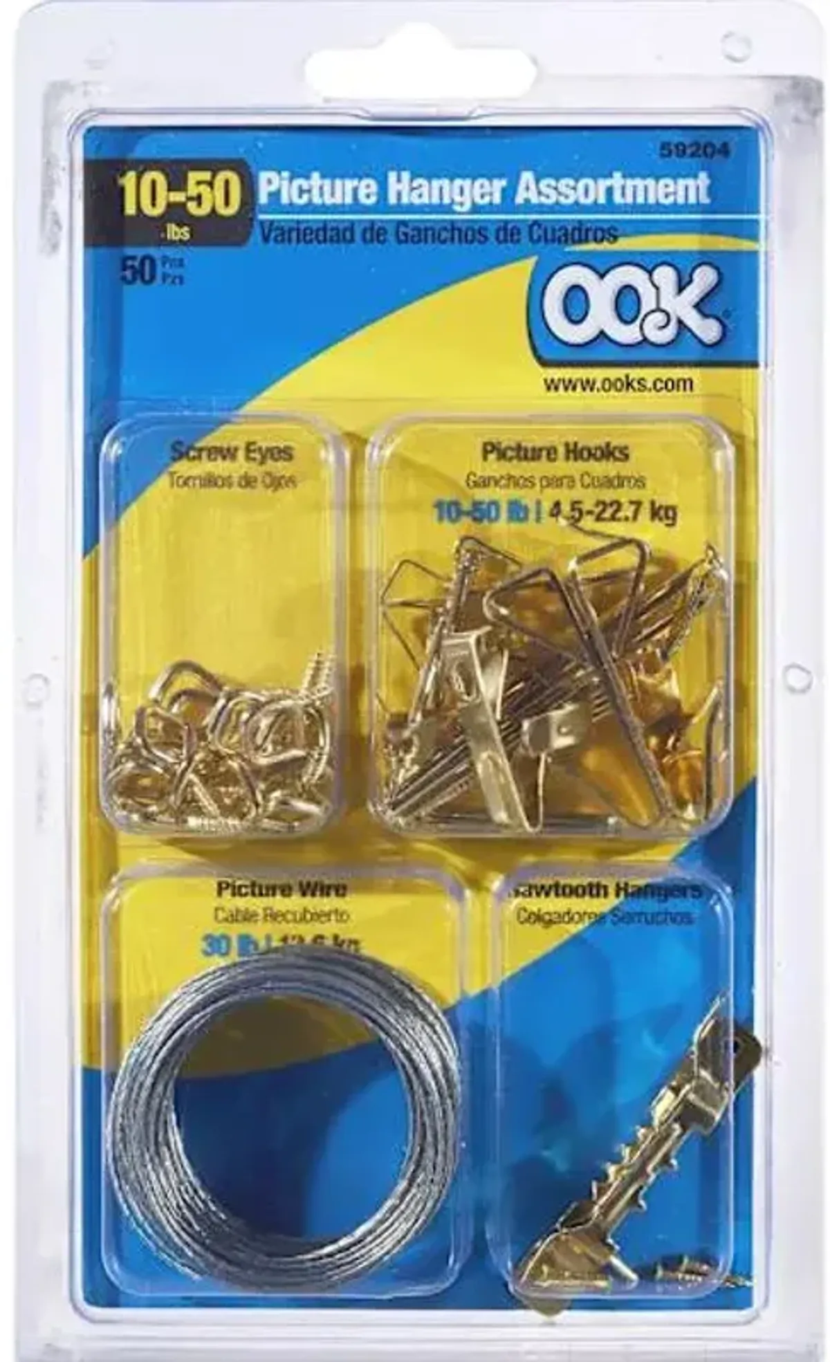 50-Piece Picture Hanger Assortment Set