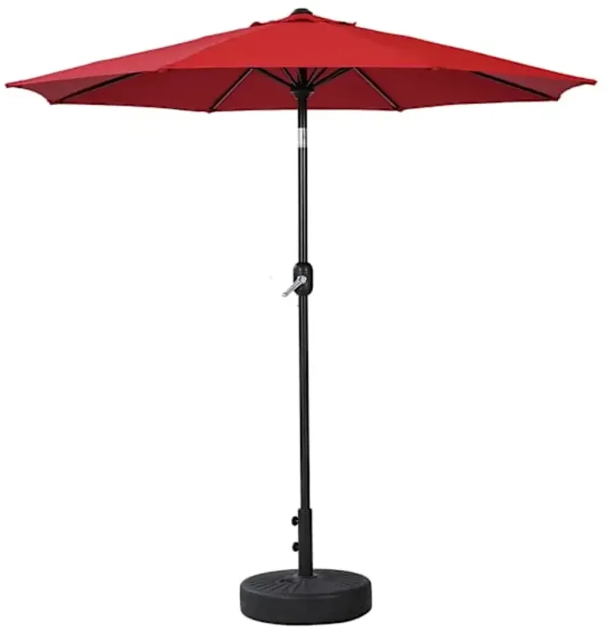 Red Crank & Tilt Round Patio Umbrella, 7.5'