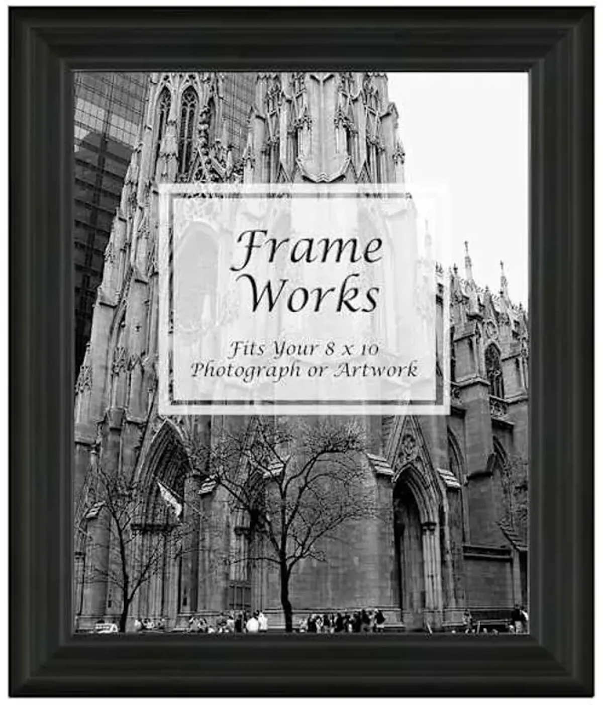 Wide Black Ridged Wall Frame, 8x10