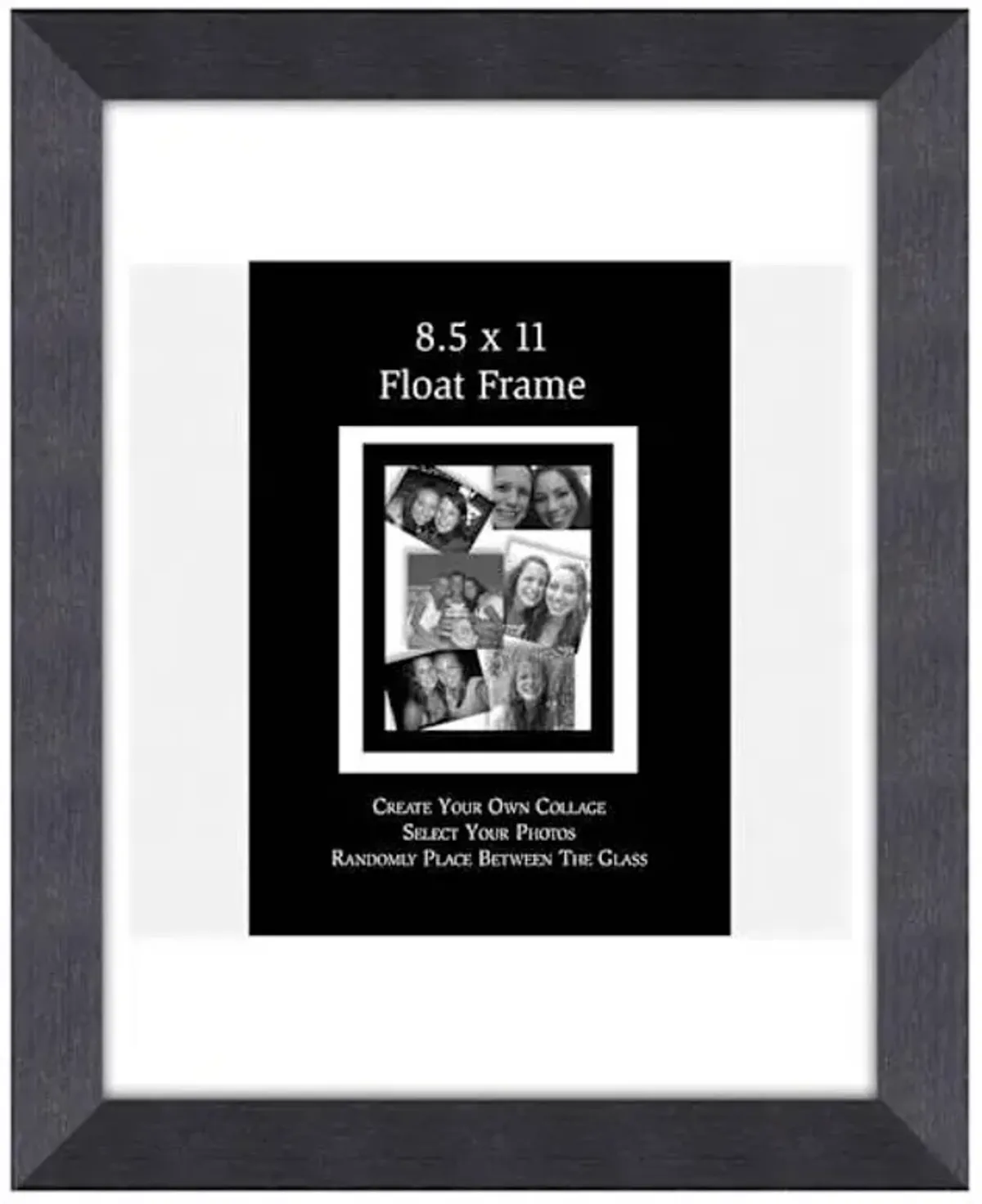 Charcoal Floating Wall Frame, 8.5x11