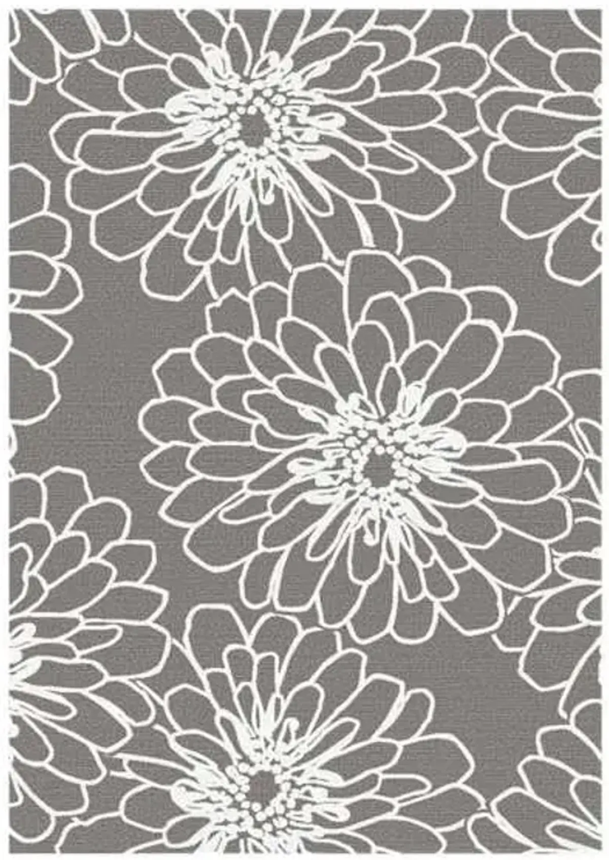 (D161) Gloucester Marigold Printed Grey Area Rug, 7x10
