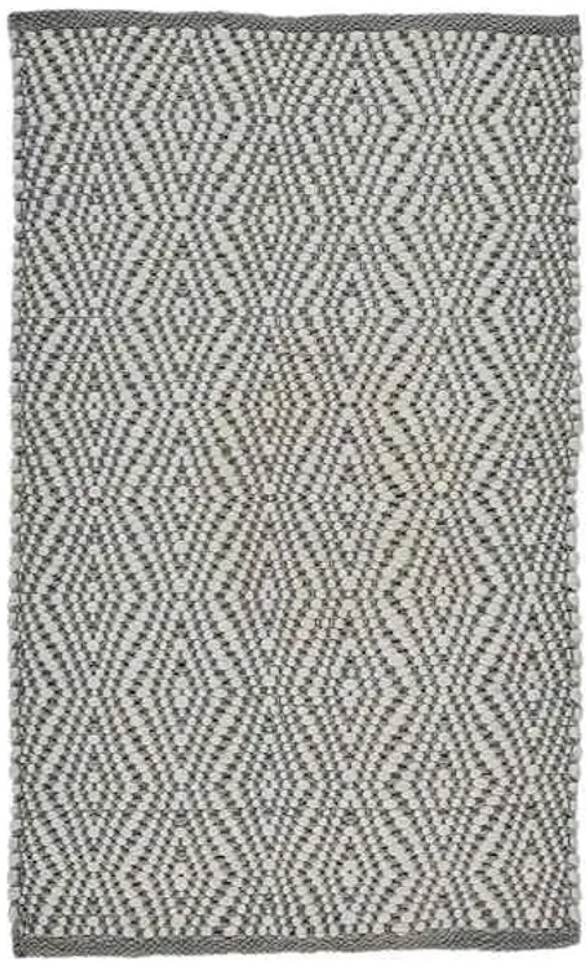 Light Grey & White Diamond Design Accent Rug, 20x34