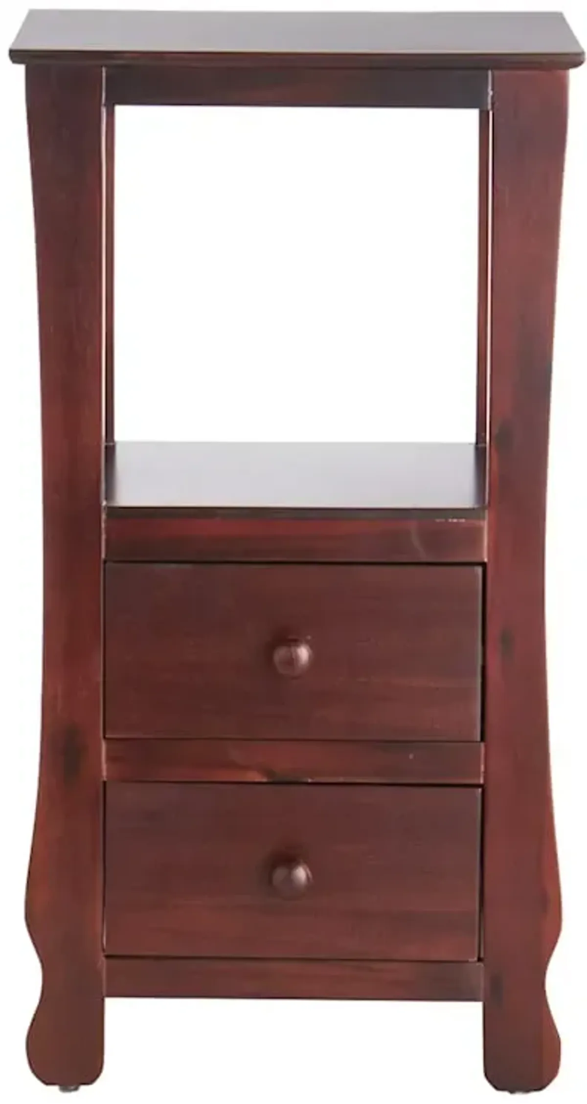 Theodore Dark Brown 2-Drawer Thick Leg Accent Table, 29.5"