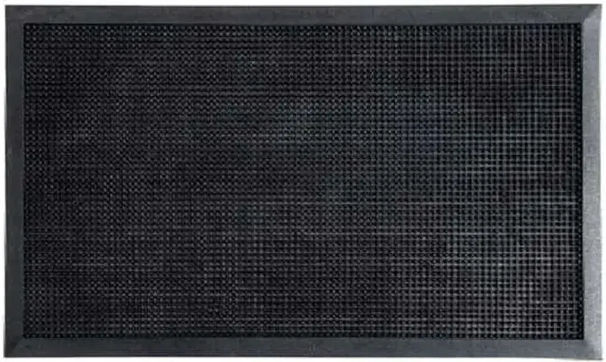 Rugged Black Outdoor Pin Mat, 18x30