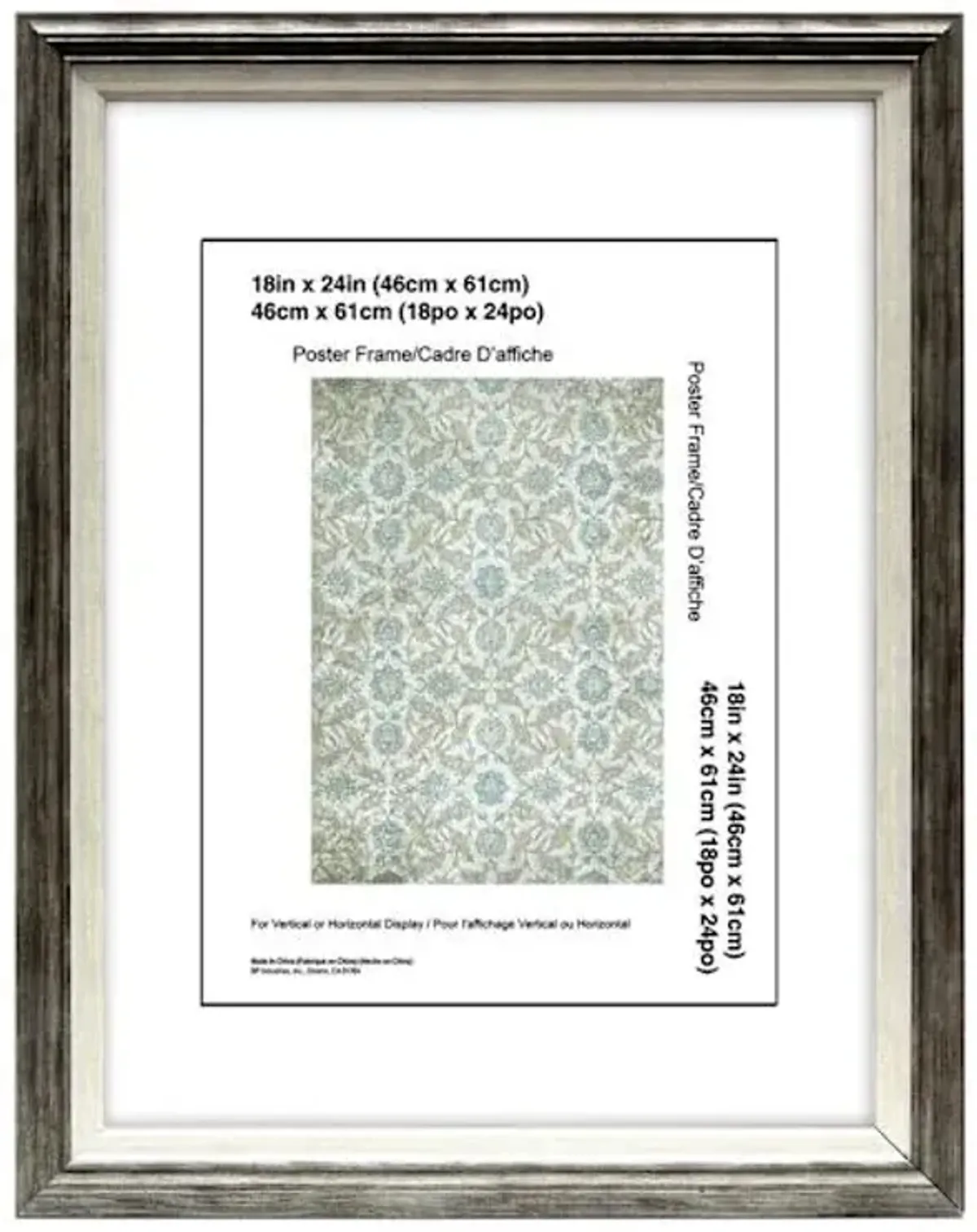 Grey & White Poster Wall Frame, 18x24