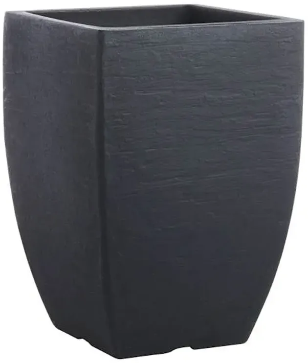 Japi All-Weather Black Modern Square Outdoor Planter, Small