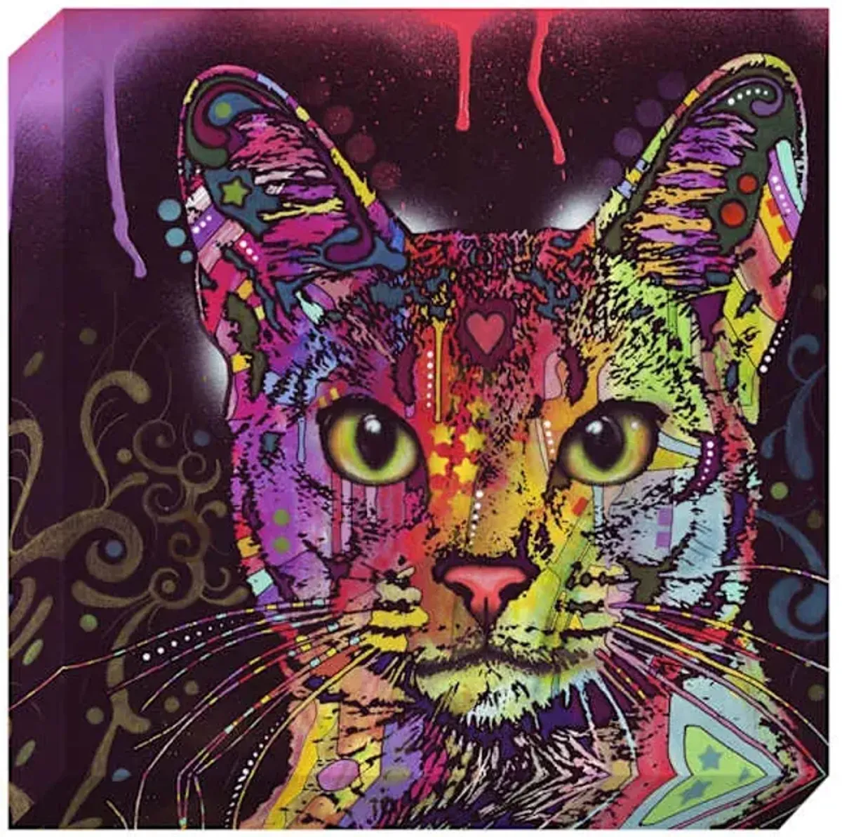 Multicolor Cats Textured Canvas Wall Art, 12"